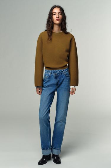 Zara Джинсы Z.09 STRAIGHT CROSSOVER с высокой посадкой и полной длиной