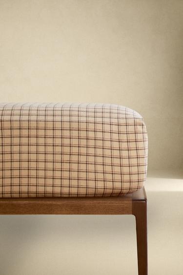 Zara Фланелевый простынный чехол в клетку