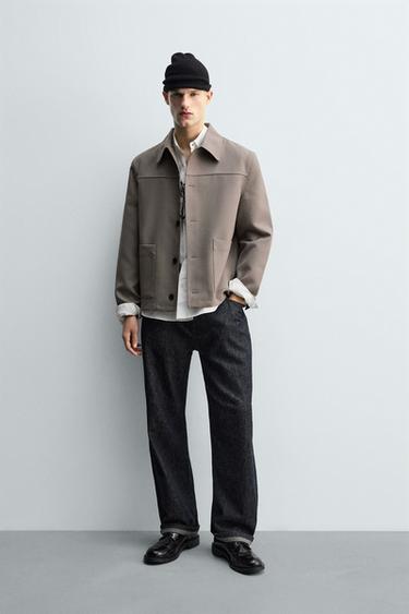 Zara Рубашка-куртка свободного кроя с карманами купить с доставкой.