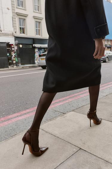 Zara Лакированные туфли-мюли с ремешками