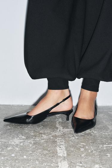 Zara Кожаные туфли-мюли