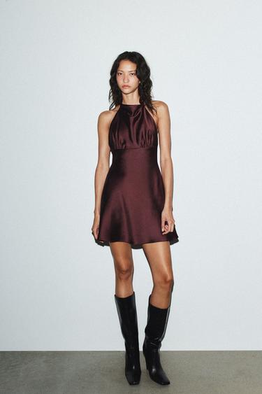 Zara Короткое атласное платье