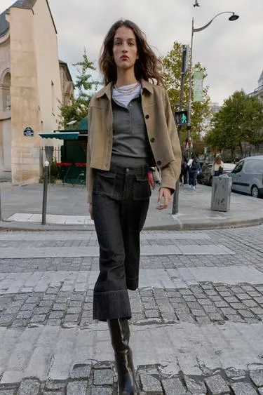 Джинсы Z1975 CULOTTE со средней посадкой и клапанами на карманах