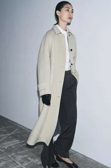 Длинное пальто из смесовой шерсти — ZW COLLECTION LIMITED EDITION- Заказать в России