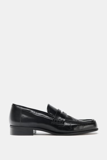 Zara Кожаные лоферы купить с доставкой.