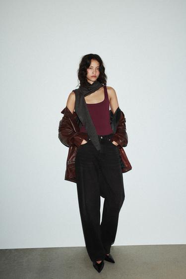 Zara Боди из полиамида с бретелями