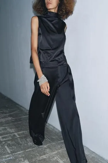 Атласные брюки с защипами — ZW COLLECTION