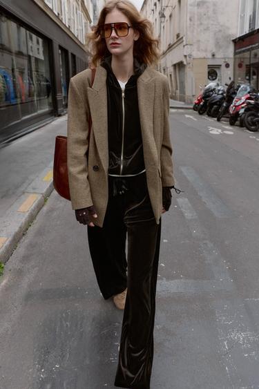 Zara Широкие бархатные брюки