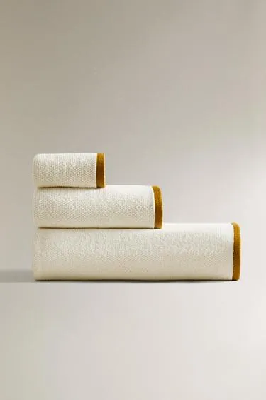 Полотенце для ванны RICE STITCH с цветной каймой- Заказать в России