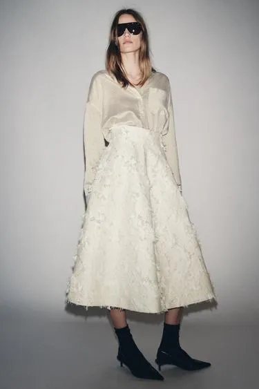 Юбка миди из рельефной ткани — ZW COLLECTION- Заказать в России