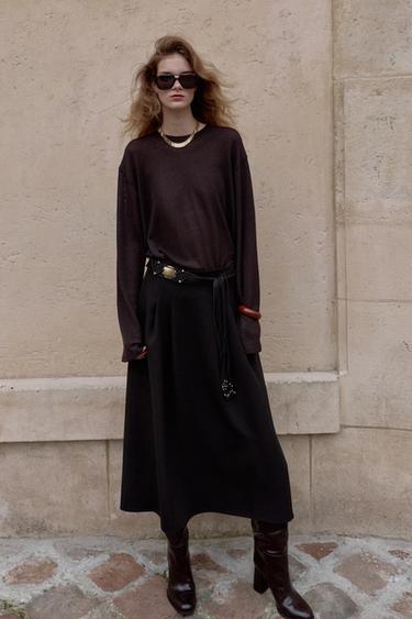 Zara Юбка миди из крепа