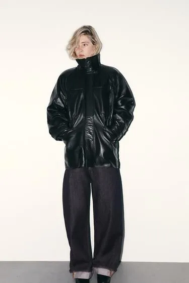 Куртка из 100% кожи с регулируемой талией- Заказать в России