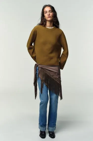 Джемпер из 95% шерсти с длинными рукавами- Заказать в России