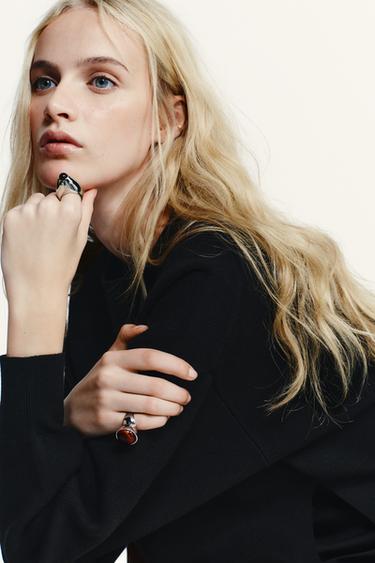 Zara Набор из 2 каменных колец