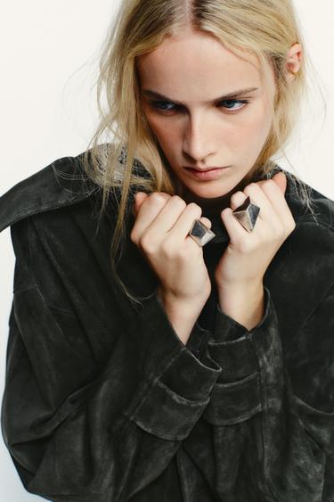 Zara Набор из 2 колец с геометрическими формами