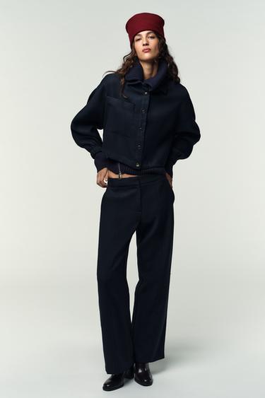 Zara Брюки прямого кроя с декоративной строчкой