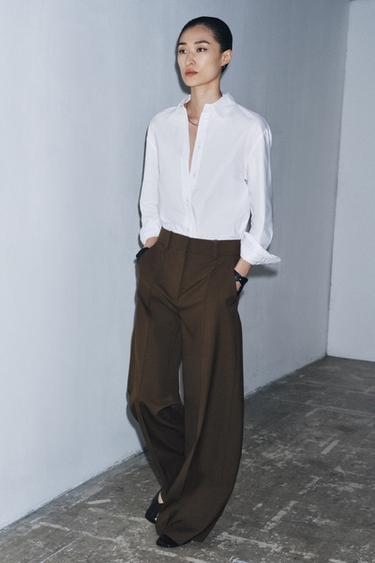 Zara Брюки с высокой посадкой — ZW COLLECTION