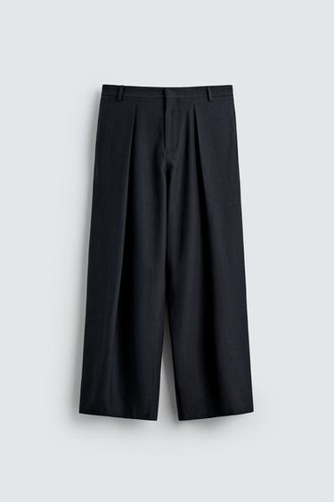 Zara Брюки RELAXED FIT со складками купить с доставкой.