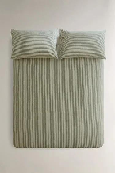 Поворотная покрывало из хлопкового фланели с полосатым дизайном- Заказать в России