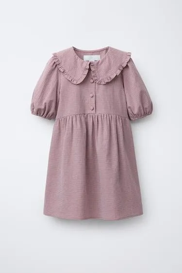 Платье в клетку виши с круглым воротником- Заказать в России