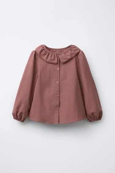 Рубашка в клетку виши с двойным воротником- Заказать в России