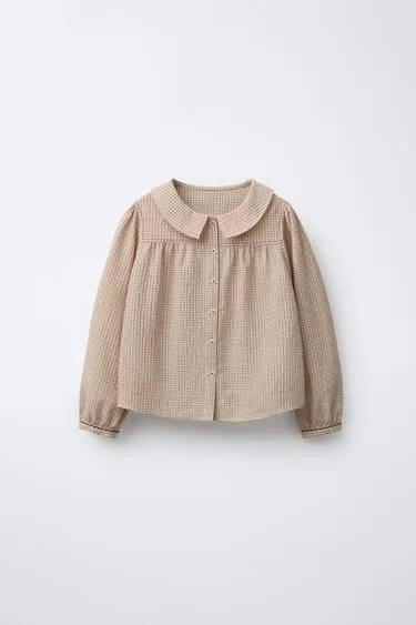 Рубашка с большим отложным воротником и вышивкой — BENSIMON ® X ZARA