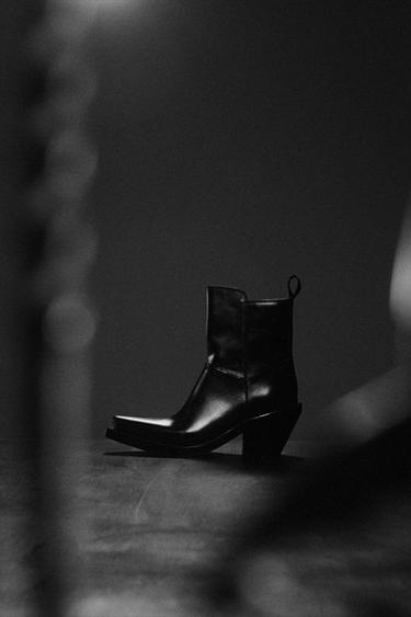 Zara Кожаные ботильоны в ковбойском стиле LIMITED EDITION