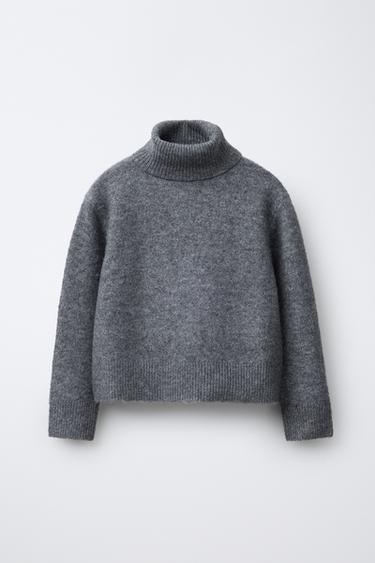 Zara Однотонный свитер с воротником-стойкой купить с доставкой.