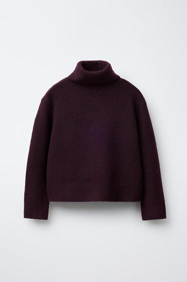 Zara Однотонный свитер с воротником-стойкой купить с доставкой.