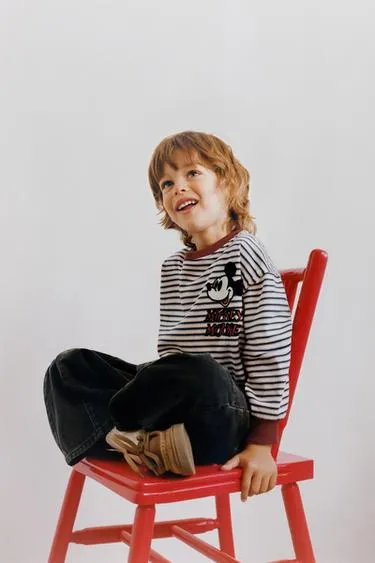 Футболка в полоску «микки маус» © DISNEY средней плотности- Заказать в России