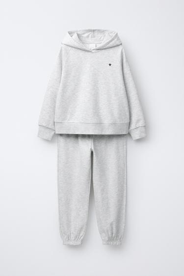 Zara Комплект из толстовки с капюшоном и брюк-джоггеров с сердцем