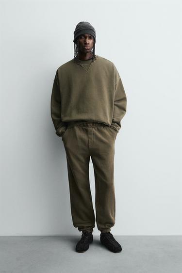 Zara Толстовка с эффектом потертости и круглым вырезом