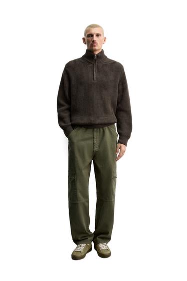 Zara Брюки карго RELAXED FIT с эффектом потертости