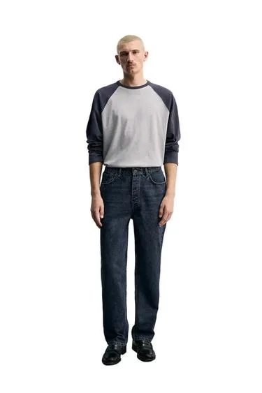 Джинсы STRAIGHT FIT из хлопка и шерсти