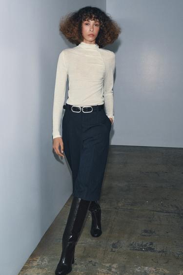 Zara Топ на завязках из 100% шерсти купить с доставкой.