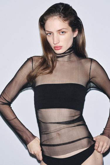 Zara Топ из 100% шелка