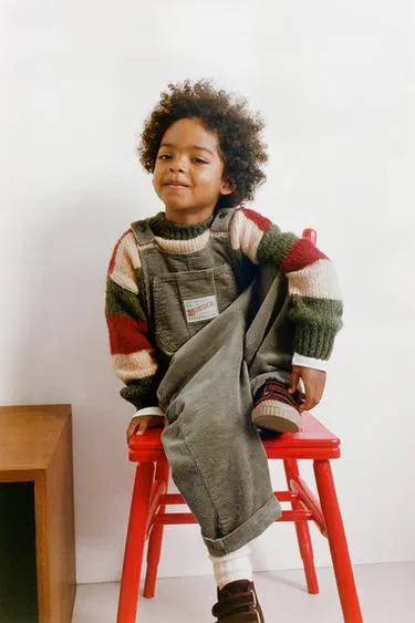 Вязаный свитер в полоску с шерстью