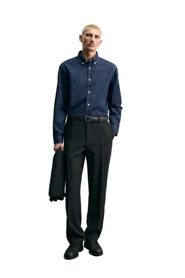 Джинсовая рубашка из хлопка и кашемира