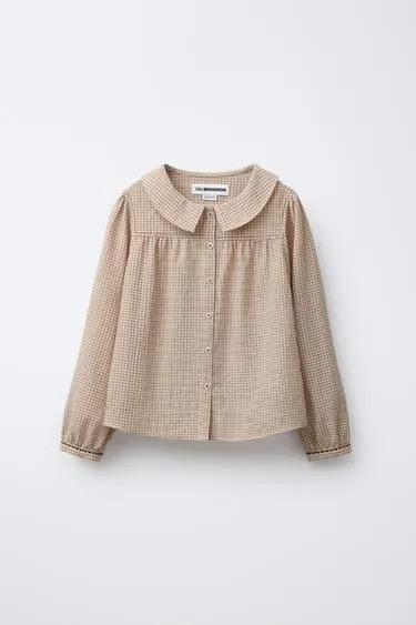 Рубашка с большим отложным воротником и вышивкой BENSIMON ® X ZARA