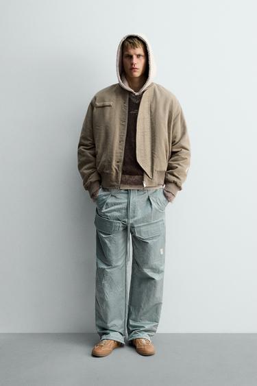 Zara Текстурированная куртка-бомбер X SR_A