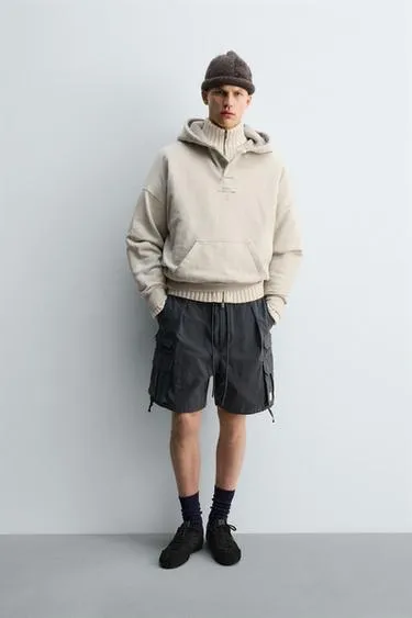 Худи с карманом на молнии CONTRAST POUCH POCKET X SR_A