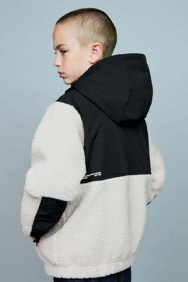 Zara Куртка из искусственной овчины и нейлона