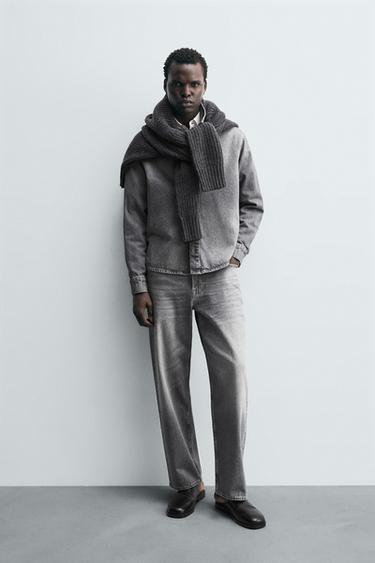 Zara Джинсовая рубашка с эффектом потертости купить с доставкой.