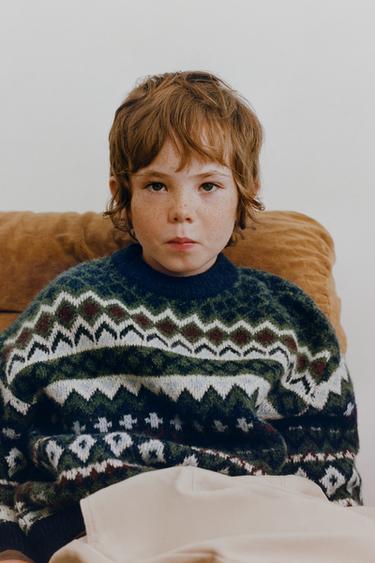 Zara Жаккардовый свитер купить с доставкой.