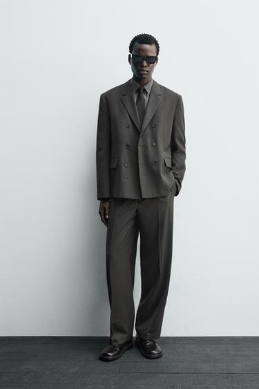 Zara Двубортный костюмный блейзер из шерсти