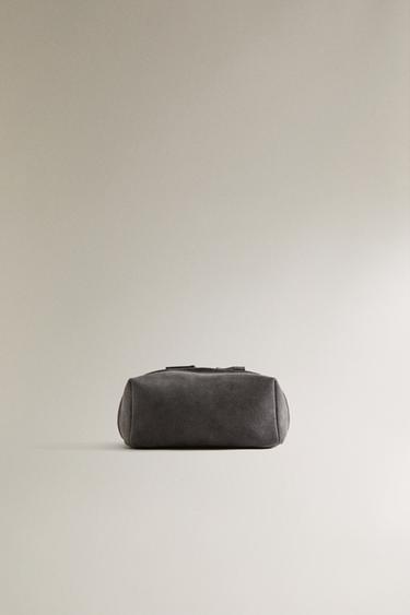 Zara Сумка для косметики из натуральной кожи с разделением