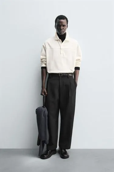 Рубашка поло прямого кроя с текстурой- Заказать в России