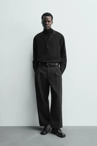 Рубашка-поло струящегося покроя