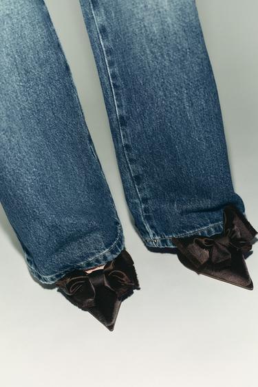 Zara Атласные туфли-мюли с бантом купить с доставкой.