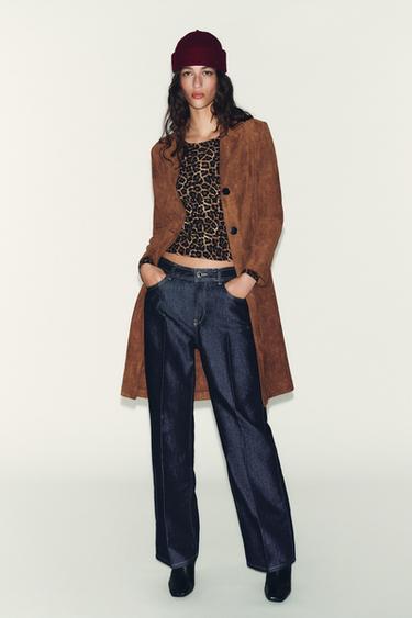 Zara Пальто-сюртук из ткани под замшу